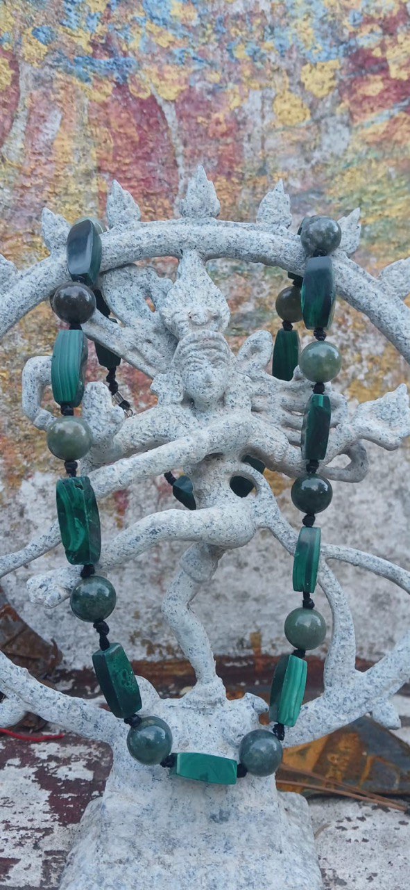 Mala di Malachite ed Agata Muschiata Mala di Malachite ed Agata Muschiata